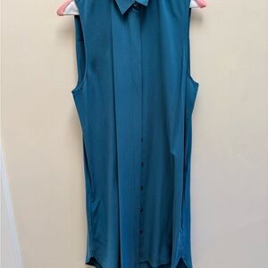 Equipment Teal Sleeveless Button-Down Shirt